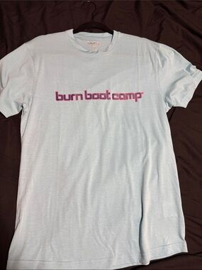 Burn Boot Camp Light Blue Short Sleeve Logo Tee